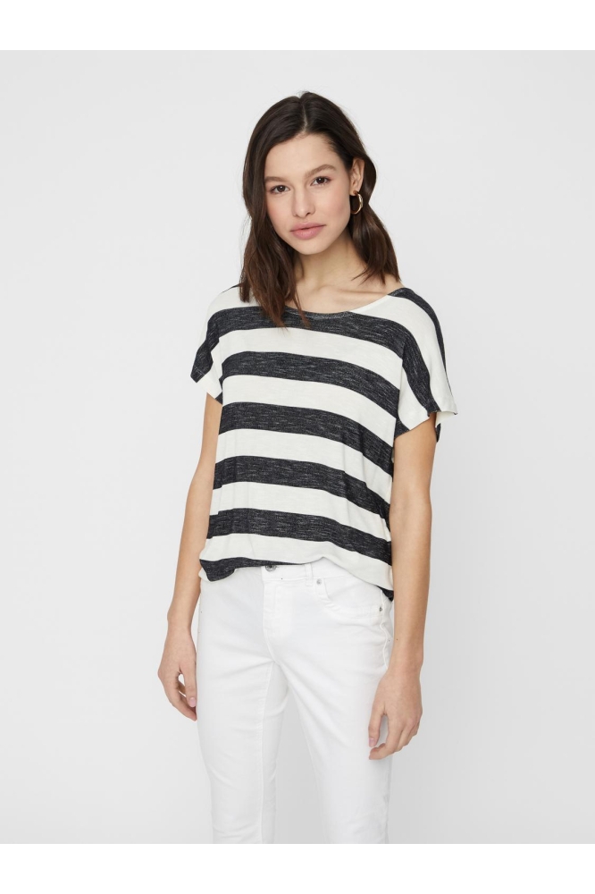 VMWIDE STRIPE S/L TOP NOOS 10190017 Black/SNOW WHITE